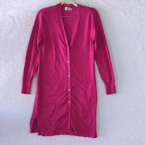 Cielo Womens Pink Magenta Long Sweater Barbiecore Cardigan‎ Size M